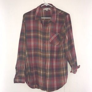 Brown and red flannel